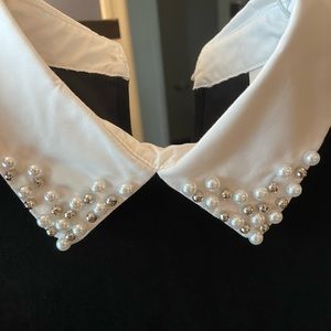 Black blouse with white collar